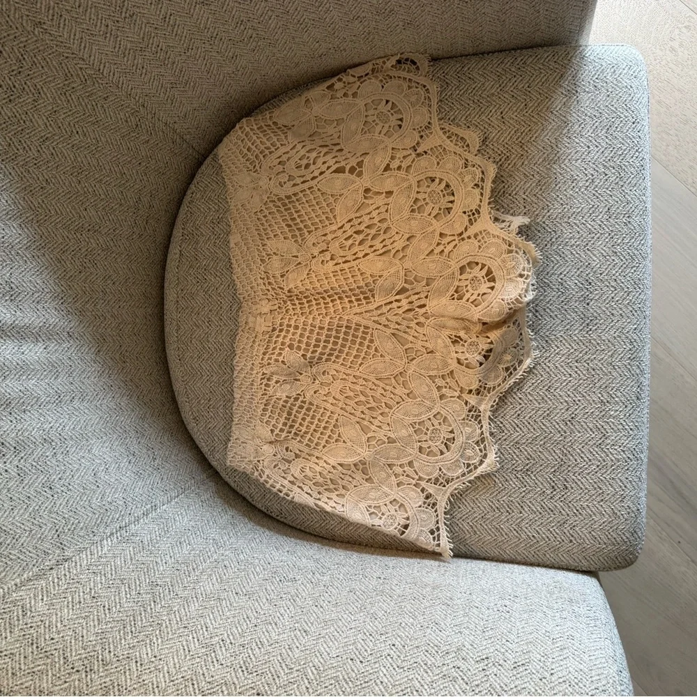 Express Lace Overlay Shorts in Beige